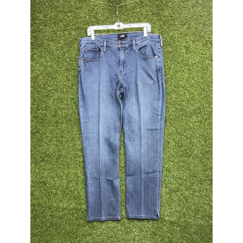 Paige Federal Jeans Mens 35 Stretch Denim Dark Wash Straight Leg Casual Mid Rise
